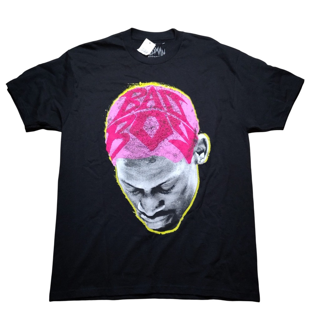 Rodman Apparel Graphic Tee Mens Large Black NEW Dennis Rodman Bad Boy Shirt